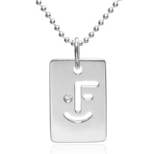 myface smile tag silver necklace for her